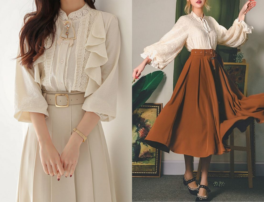 Mix áo và chân váy – Sự kết hợp kinh điển trong phong cách vintage